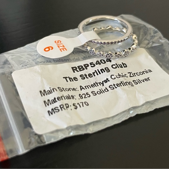 BP Set of Sterling Bands with Amethyst CZ (RBP 5404) - Picture 3 of 9